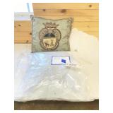 Pair of Embroidered Crest Pillows