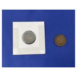 1900 & 1902 USA One Cent Piece