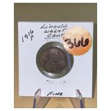 1916 - p Lincoln Wheat Cent - fine