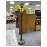 Vintage Floor Lamp w/Palm Leaf Shade