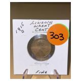 1915 - D Lincoln Wheat Cent - Fine