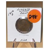 1916 - D Lincoln Wheat Cent - Fine