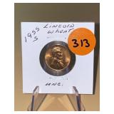 1955 - s Uncirculated Lincoln Wheat Cent