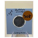 1938 - D Buffalo Nickel - very fine