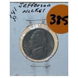 1941 - p Jefferson Nickel - ext fine