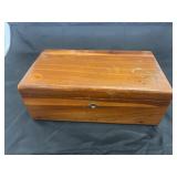 Wood Box w/Coins - Watch - Stamps & More