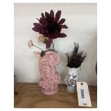 2 Decorative Vases w/ flowers