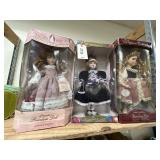 3 - Assorted Porcelain Dolls in Boxes