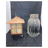 Glass Cookie Jar & Elec Lantern - no cord