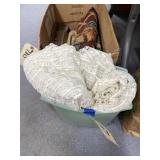 Curtains in Plastic Trash Bin