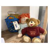 2 - Plush Toys - Plastic Basket w/Toys & More