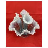 Fenton Hobnail Triple Epergne Dish
