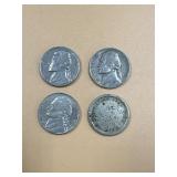 4pc - 3 Jefferson Nickels - 1965 Coin