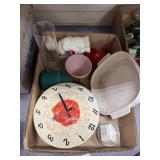 Kitchen Wall Clock - Plates - Casserole Dish