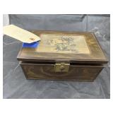 Wooden Box w/Wallet - Tear Gas - Trinkets