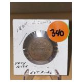 1864 - 2 cents -ext fine & very fine
