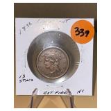 1856 Large Cent 13 stars - ext fine full liberty