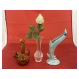 3 Pcs - Vases & Cruet