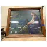 Framed Pic of Jesus 23"x18"