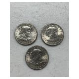 3 - Susan B Anthony Dollars 1999
