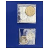 Japanese Coin - 2 German Coins - American Dollar