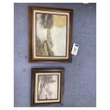 2 Pcs - Framed Pics 21"x17" & smaller
