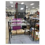 Glass/Metal Vanity 31"L x 14"W x 28"H & Mirror