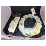 Silver Plated Butter Dish & Framed Mirror