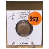 1927 - s Lincoln Wheat Cent - very fine