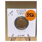 1935 - s Lincoln Wheat Cent - very fine