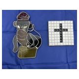 2 Pcs - Stained Glass Monkey & Tile Coaster