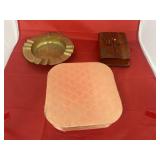 3 Pc Ashtray - Wooden Box - Jewelry Box