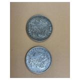 2 - 1921 Morgan Dollars