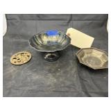 Metal Pedestal Dish w/Lid