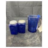 Blue Salt/Pepper & Cup