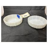 2 - White Glass Bowls