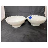 2 - White Glass Bowls