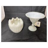 2 Pcs - White Vases