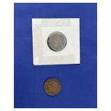 1900 & 1902 USA One Cent Piece