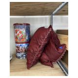4 Pcs - Popcorn Tins & Throw Pillows