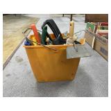 Plastic Tub w/Garden Tools
