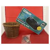 3 Pc Massaging Belt - Basket - Vintage Figurine