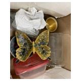 Box w/Candle  Holders - Plastic Mugs - Trays