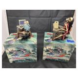 2 Pcs - Skeleton Die Hard Surfer Figurine NIB