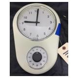 Vintage Wall Clock w/Timer