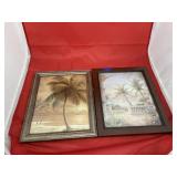 2 Pc Palm Tree Pictures in Frames