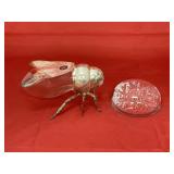 2 Pcs - Honey Container & Crystal Paperweight