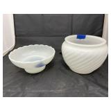 2 - EO Brody Co Milk Glass Dishes