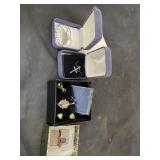 6 Boxes Costume Jewelry -Colored Gemstones