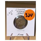 1927 - d Lincoln Wheat Cent - Fine